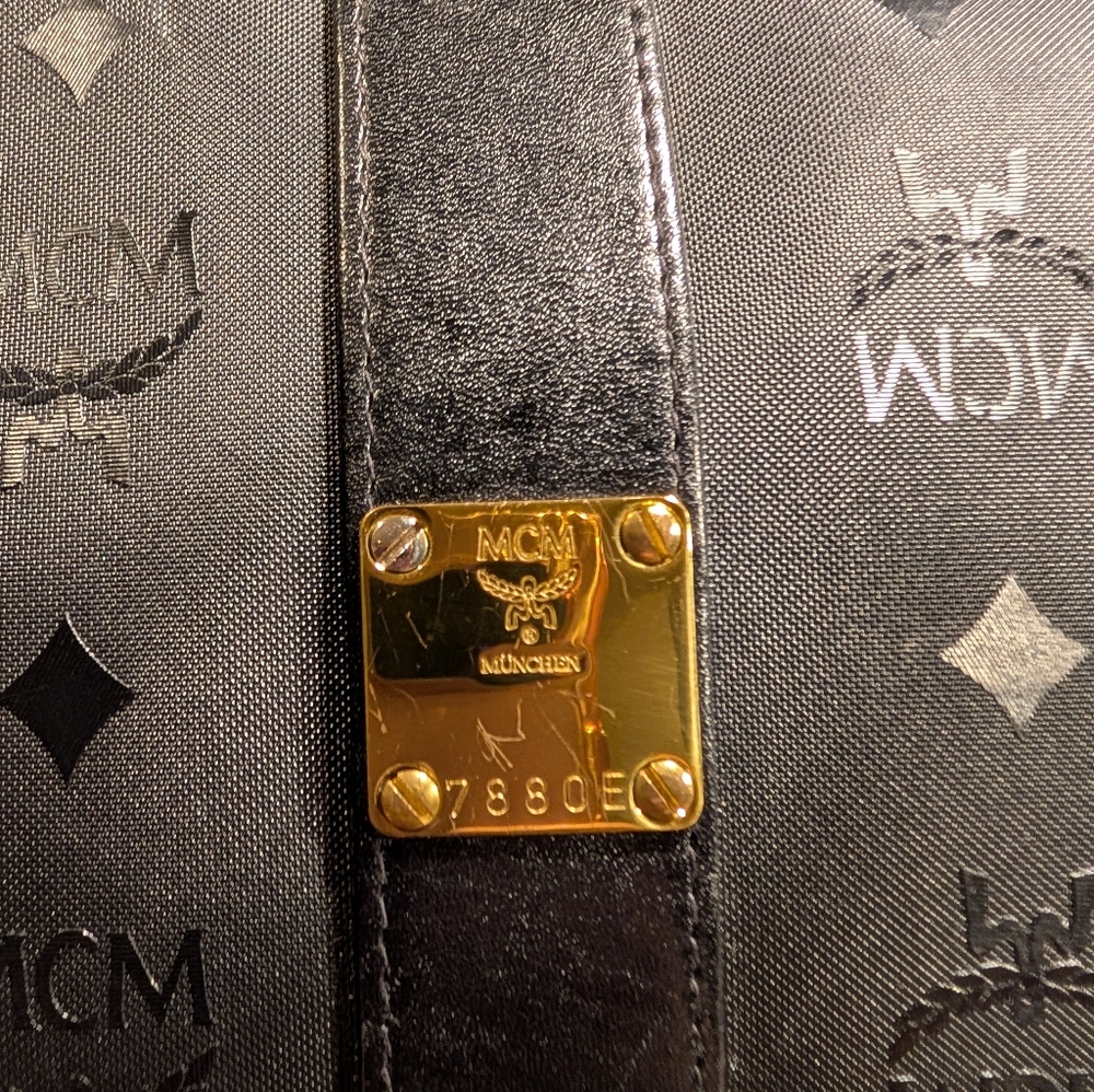 MCM Nylon & Leather Monogram Hobo Shoulder Bag - Picture 4 of 12